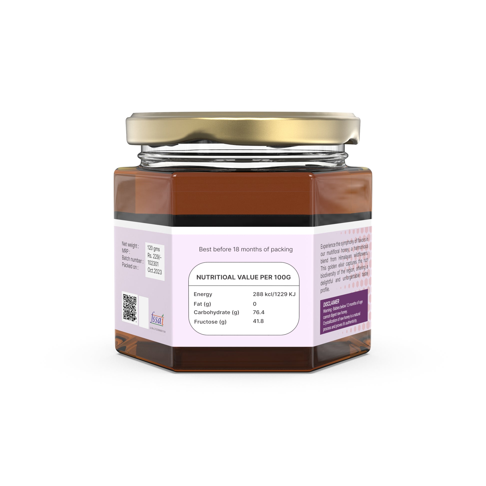 Multifloral honey nutritional content
